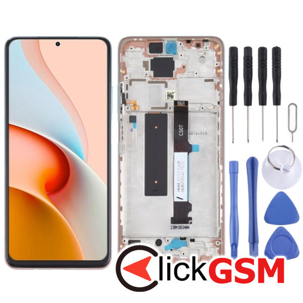 Piesa Piesa Display Cu Touchscreen Si Rama Rose Gold Beach Xiaomi Redmi Note 9 Pro 5g 49cj