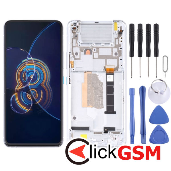 Piesa Display Cu Touchscreen Si Rama Silver Asus Zenfone 8 Flip 259o