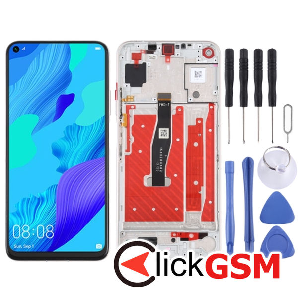 Piesa Piesa Display Cu Touchscreen Si Rama Silver Huawei Nova 5t 2urp