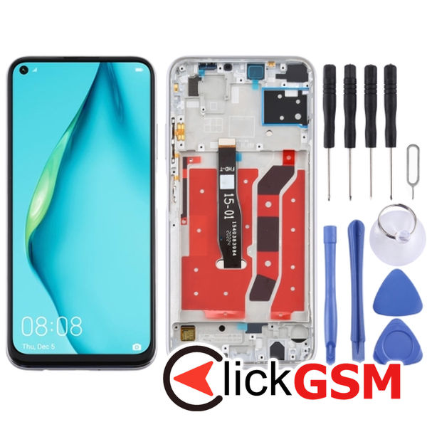 Piesa Piesa Display Cu Touchscreen Si Rama Silver Huawei P40 Lite 2f73