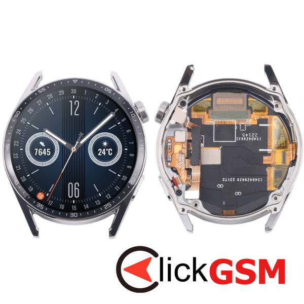 Piesa Display Cu Touchscreen Si Rama Silver Huawei Watch Gt3 46mm 2uu7