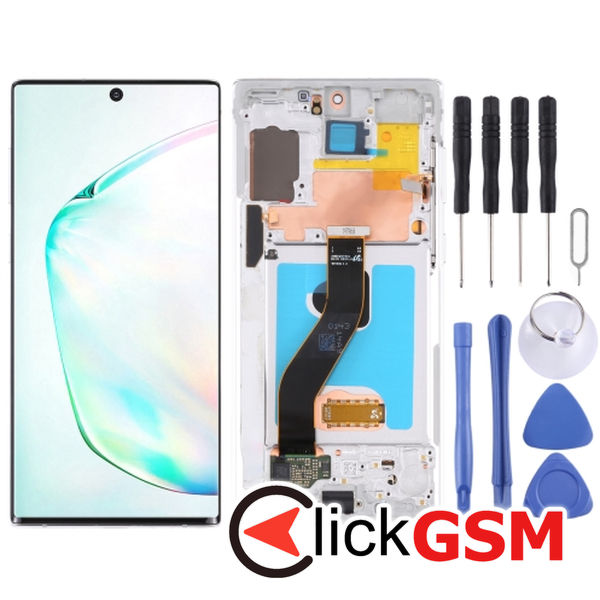 Piesa Display Cu Touchscreen Si Rama Silver Samsung Galaxy Note10 4ei4