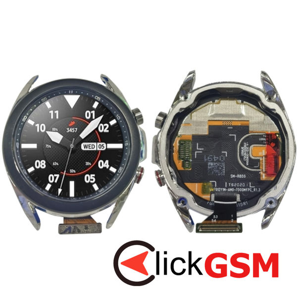 Piesa Display Cu Touchscreen Si Rama Silver Samsung Galaxy Watch 3 45mm 2ux7