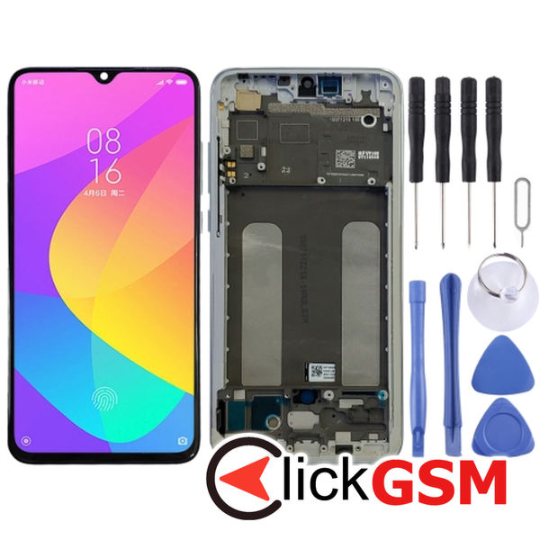 Piesa Display Cu Touchscreen Si Rama Silver Xiaomi Mi Cc9 25yw