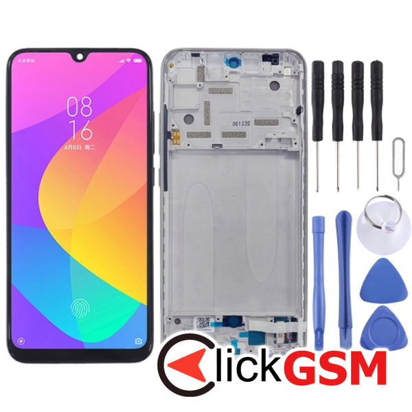 Piesa Display Cu Touchscreen Si Rama Silver Xiaomi Mi Cc9e 25z4