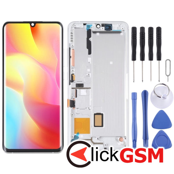 Piesa Piesa Display Cu Touchscreen Si Rama Silver Xiaomi Mi Note 10 Lite 25m8