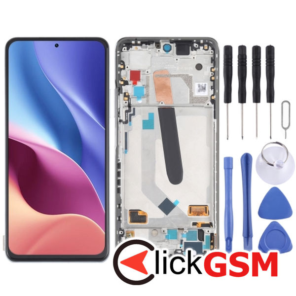 Piesa Piesa Display Cu Touchscreen Si Rama Silver Xiaomi Redmi K40 2618