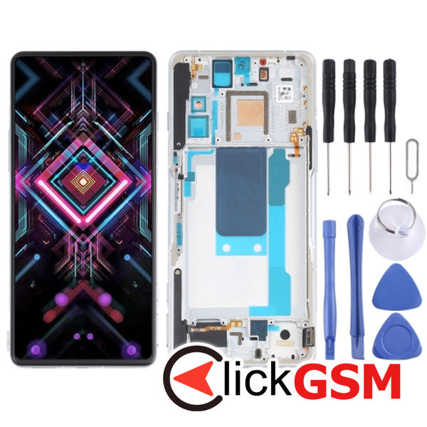 Piesa Display Cu Touchscreen Si Rama Silver Xiaomi Redmi K40 Gaming Edition 2g4j