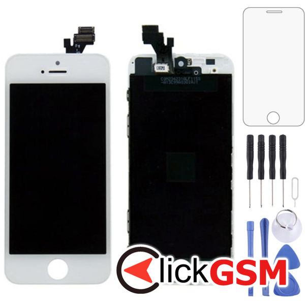 Piesa Display Cu Touchscreen Si Rama White Apple Iphone 5 4f9u