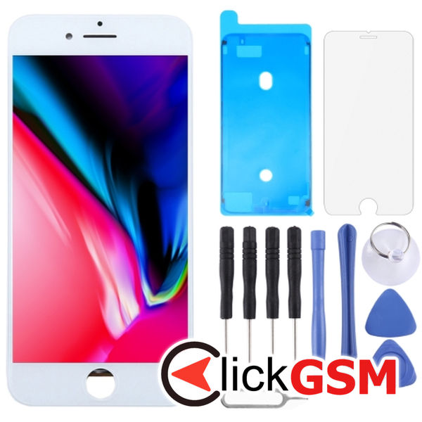 Piesa Piesa Display Cu Touchscreen Si Rama White Apple Iphone 8 Plus 4fzf