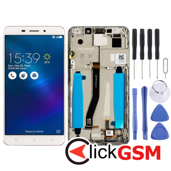 Piesa Display Cu Touchscreen Si Rama White Asus Zenfone 3 Laser 25ag