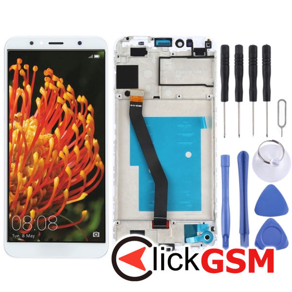 Piesa Piesa Display Cu Touchscreen Si Rama White Huawei Y6 2018 24qb