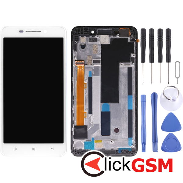 Piesa Display Cu Touchscreen Si Rama White Lenovo A5000 241m