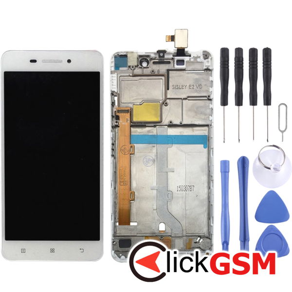 Piesa Display Cu Touchscreen Si Rama White Lenovo S60 2416