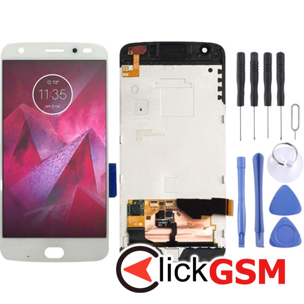 Piesa Display Cu Touchscreen Si Rama White Motorola Moto Z2 Force Edition 4nor