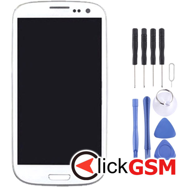 Piesa Display Cu Touchscreen Si Rama White Samsung Galaxy S3 4eut