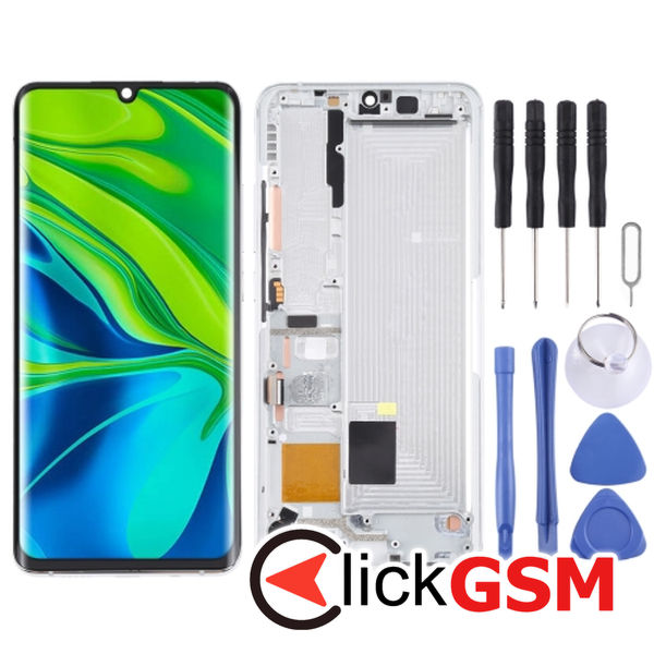 Piesa Display Cu Touchscreen Si Rama White Xiaomi Mi Cc9 Pro 25jv