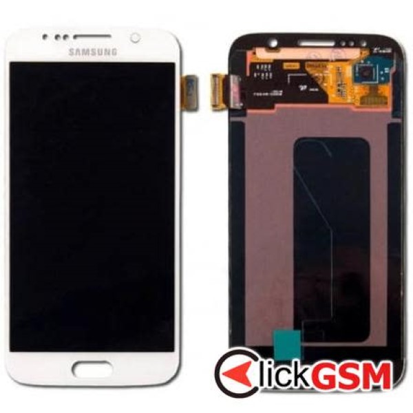 Piesa Display Original Alb Samsung Galaxy S6 3azu