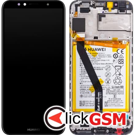 Display Original cu TouchScreen, Rama, Baterie Negru Huawei Y6 2018 fa6
