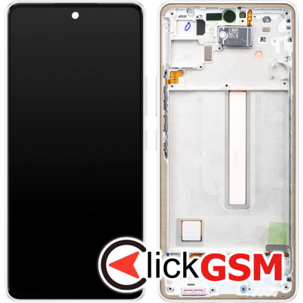 Display - Touchscreen Samsung Galaxy A53 5G A536, Cu Rama, Alb GH82-28024B 