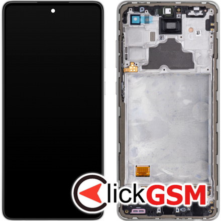 Display - Touchscreen Samsung Galaxy A72 4G, Cu Rama, Alb GH82-25460D 
