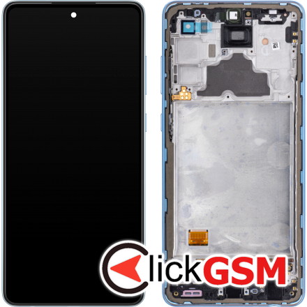 Display - Touchscreen Samsung Galaxy A72 4G, Cu Rama, Albastru GH82-25460B 