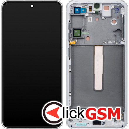 Display - Touchscreen Samsung Galaxy S21 FE 5G G990, Cu Rama, Alb GH82-26414B 