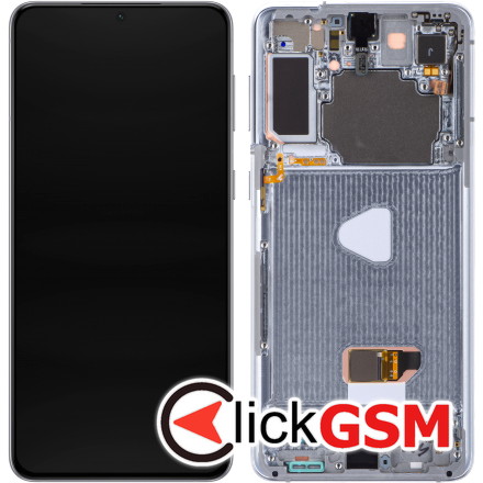 Display - Touchscreen Samsung Galaxy S21+ 5G, Cu Rama, Piese, Argintiu GH82-24554C 