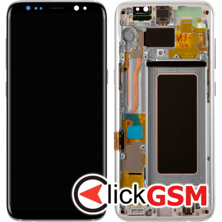 Display - Touchscreen Samsung Galaxy S8 G950, Cu rama, Argintiu, Service Pack GH97-20457B