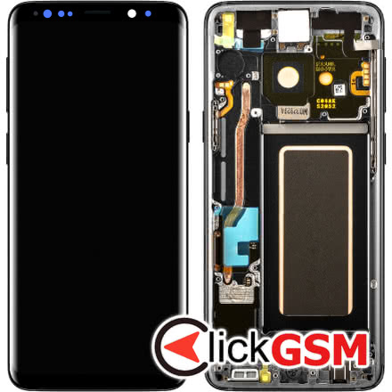 Display - Touchscreen Samsung Galaxy S9 G960, Cu rama, Negru, Service Pack GH97-21696A