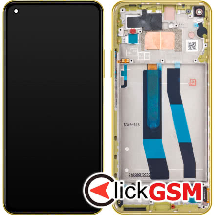 Display Original cu Touchscreen, Rama Galben Xiaomi Mi 11 Lite 5G v72