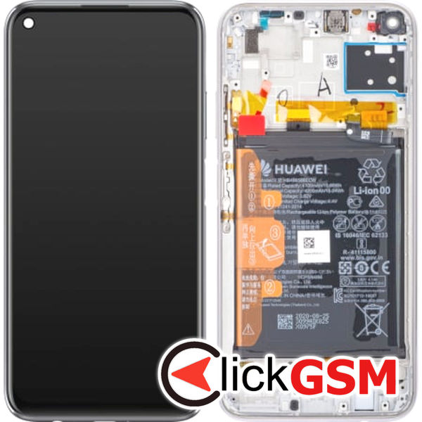 Piesa Display Original Cu Touchscreen Rama Si Baterie Albastru Deschis Huawei P40 Lite 18hy