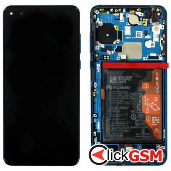 Piesa Display Original Cu Touchscreen Rama Si Baterie Albastru Huawei P40 2wp0