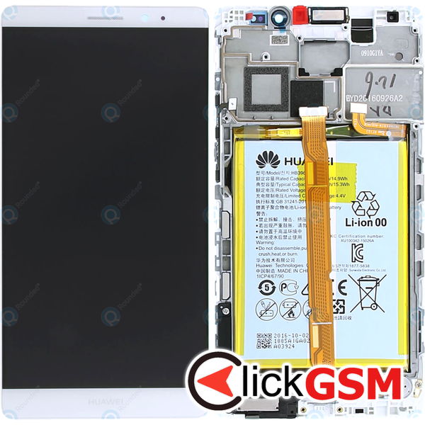 Piesa Display Original Cu Touchscreen Rama Si Baterie Argintiu Huawei Mate 8 3w52