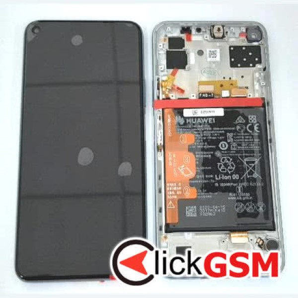 Piesa Display Original Cu Touchscreen Rama Si Baterie Argintiu Huawei P40 Lite 5g 987