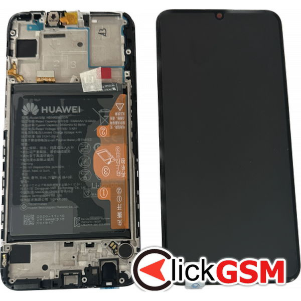 Piesa Display Original Cu Touchscreen Rama Si Baterie Negru Huawei P Smart 2019 2dk2