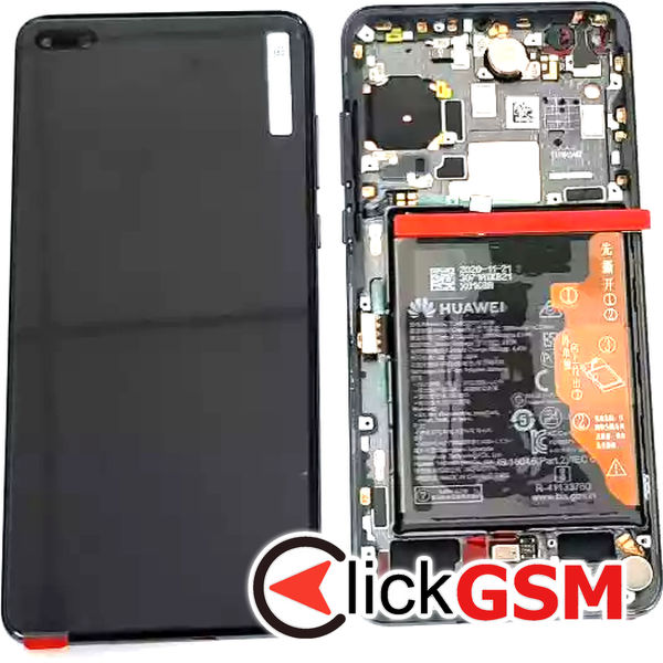 Piesa Display Original Cu Touchscreen Rama Si Baterie Negru Huawei P40 Ghm