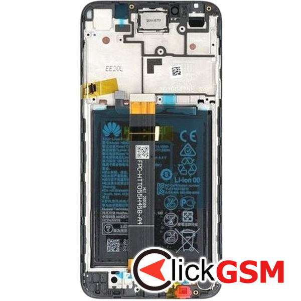 Piesa Display Original Cu Touchscreen Rama Si Baterie Negru Huawei Y5p 44pm