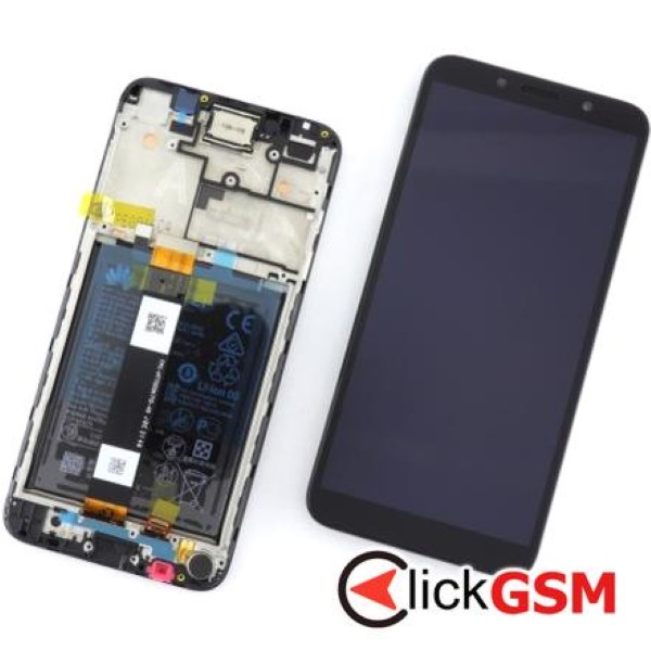 Piesa Display Original Cu Touchscreen Rama Si Baterie Negru Huawei Y5p 4m46