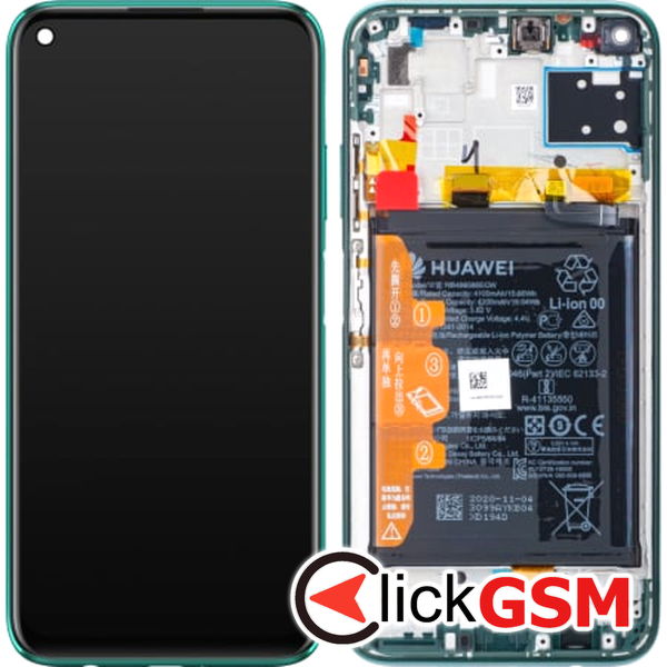 Piesa Display Original Cu Touchscreen Rama Si Baterie Verde Huawei P40 Lite 18cp