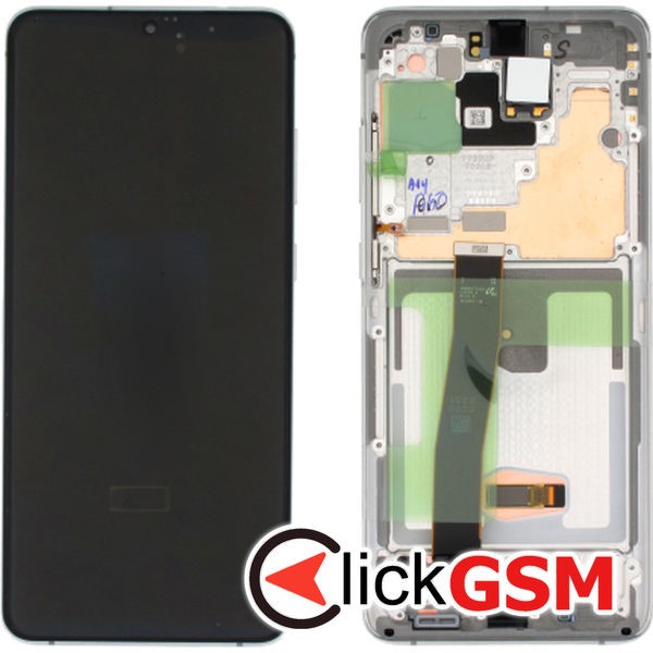 Piesa Piesa Display Original Cu Touchscreen Si Rama Alb Samsung Galaxy S20 Ultra 5g Ln9