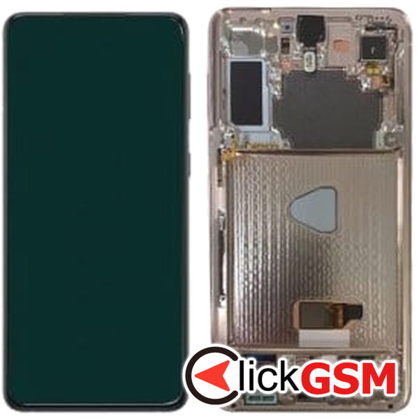 Piesa Display Original Cu Touchscreen Si Rama Alb Samsung Galaxy S21 5g 2dnp