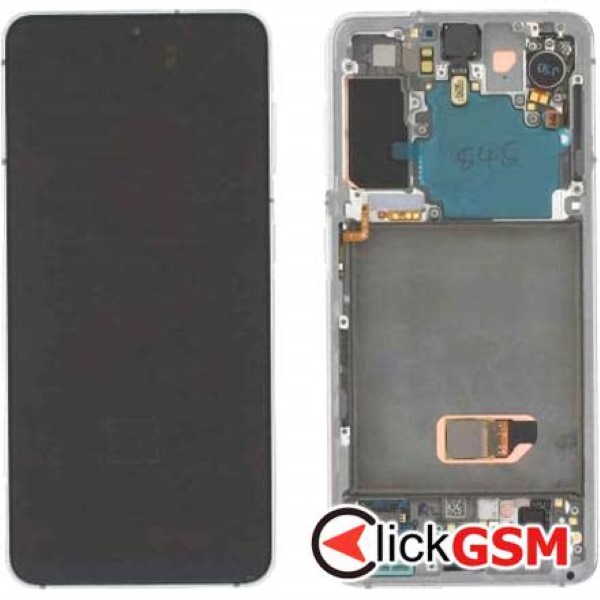 Piesa Display Original Cu Touchscreen Si Rama Alb Samsung Galaxy S21 5g 32pj