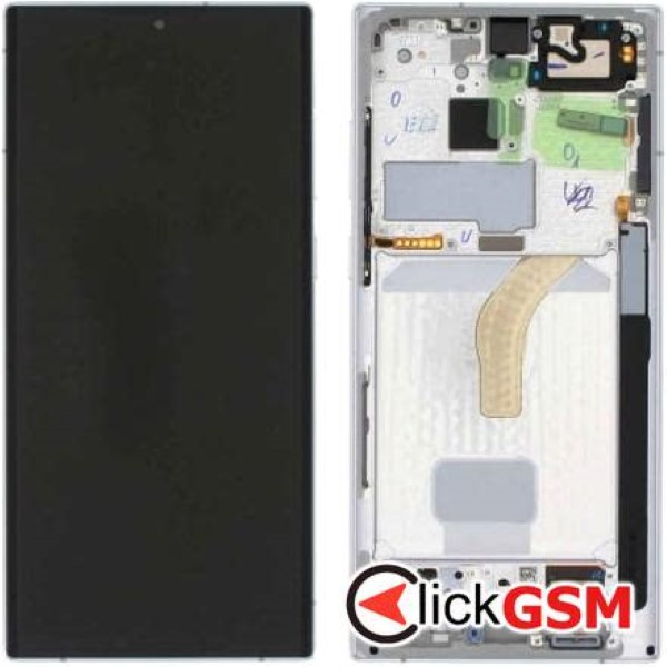 Piesa Piesa Display Original Cu Touchscreen Si Rama Alb Samsung Galaxy S22 Ultra 337k