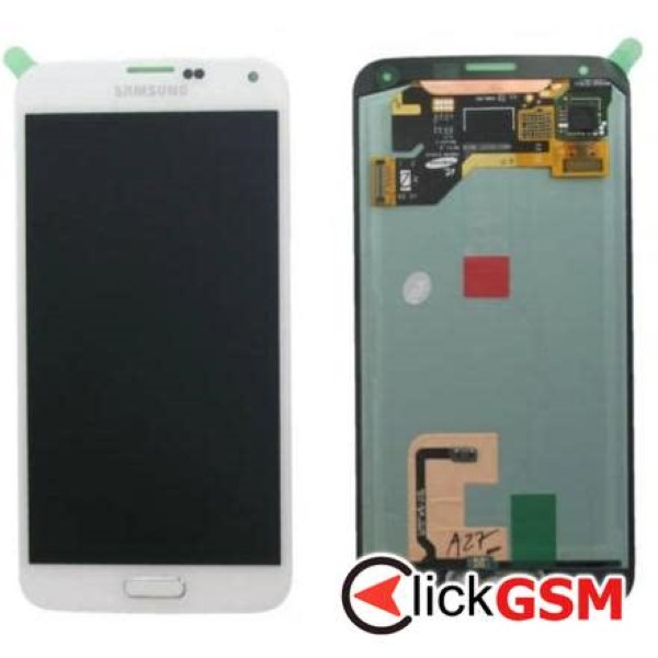 Piesa Display Original Cu Touchscreen Si Rama Alb Samsung Galaxy S5 2wjy