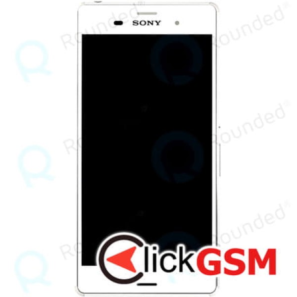 Piesa Display Original Cu Touchscreen Si Rama Alb Sony Xperia Z3 Dual 15vq