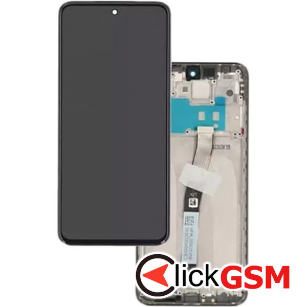 Piesa Display Original Cu Touchscreen Si Rama Alb Xiaomi Redmi Note 9 Pro 2dka