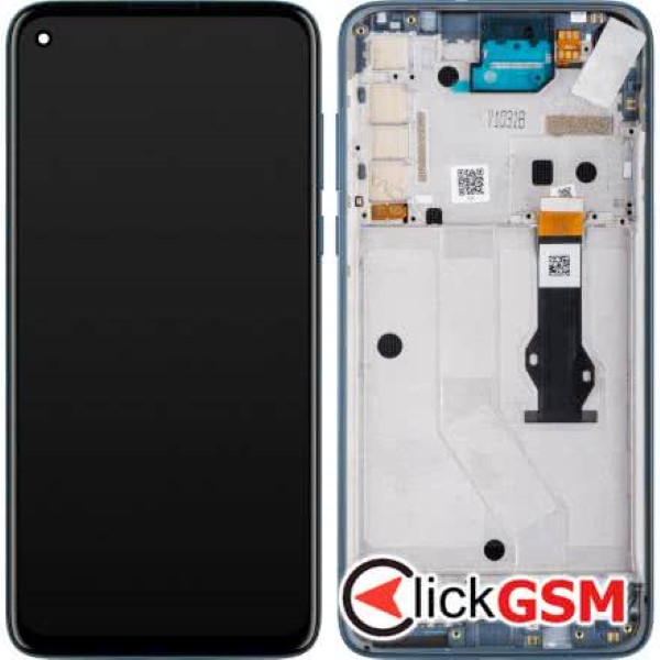 Piesa Display Original Cu Touchscreen Si Rama Albastru Motorola Moto G8 Power 2xht