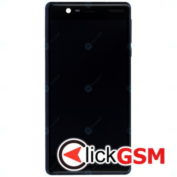 Piesa Display Original Cu Touchscreen Si Rama Albastru Nokia 3 85j