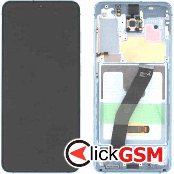 Piesa Display Original Cu Touchscreen Si Rama Albastru Samsung Galaxy S20 33mp